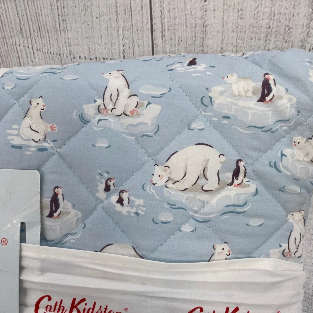 Cath Kidston Polar Ice Quilt Queen Blue Polar Bear Penguin Cotton Percale Winter